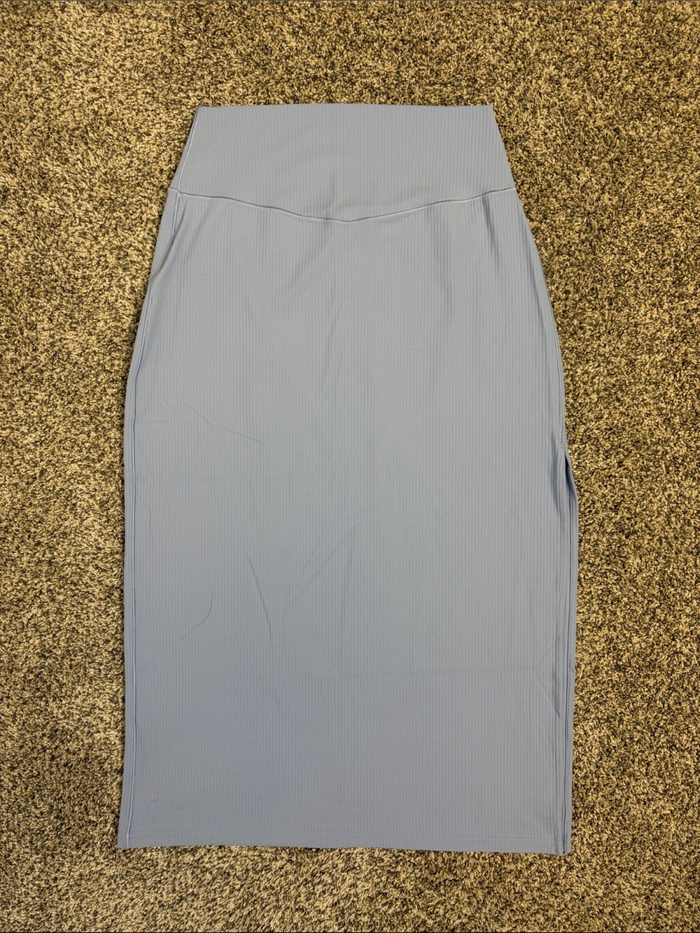 Offline Aerie Light Blue Ribbed MIDI Skirt Women’s XS Slit Stretchy Lightweight